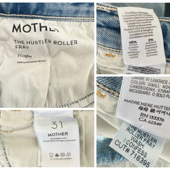MOTHER Superior The Hustler Roller Fray Wide Leg Jeans I Confess - Picture 10 of 11
